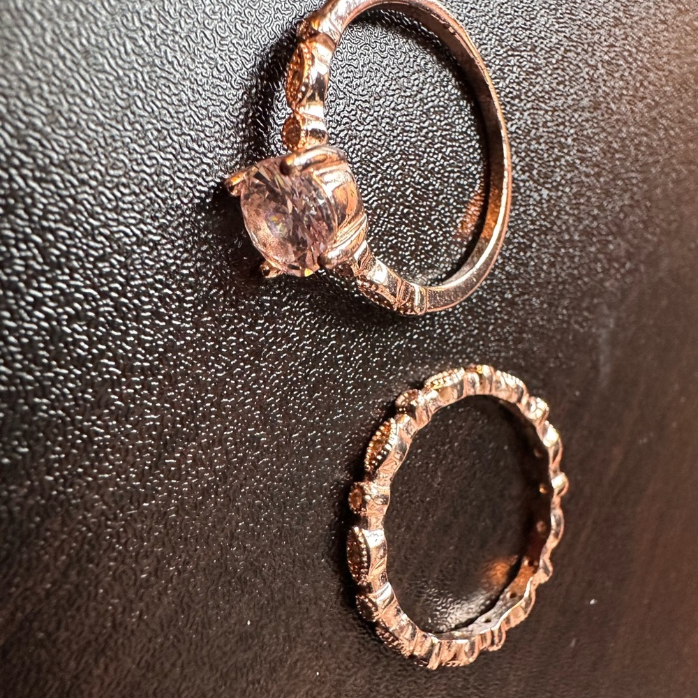 Elegant Rose Gold Ring Set